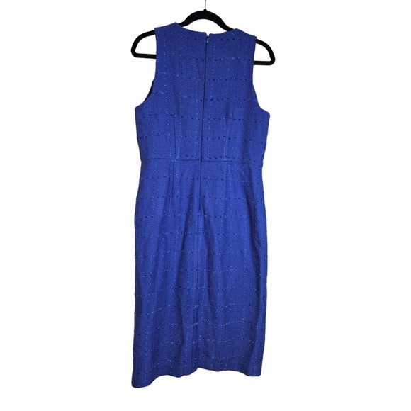 NEW Ann Taylor 8 Tweed Front Slit Sheath Dress Classic Career Blue WOT - Picture 3 of 5